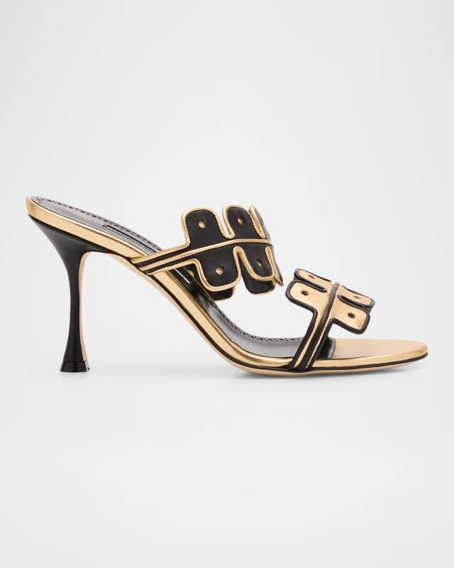 Aplinanu Nappa Leather Double-Band Slide Sandals
